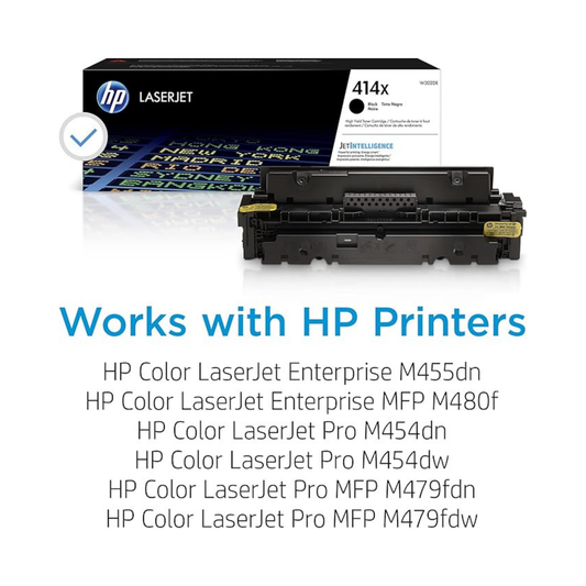 HP 414X Genuine OEM Toner Set – Black, Cyan, Yellow, Magenta (W2020X-W2023X)