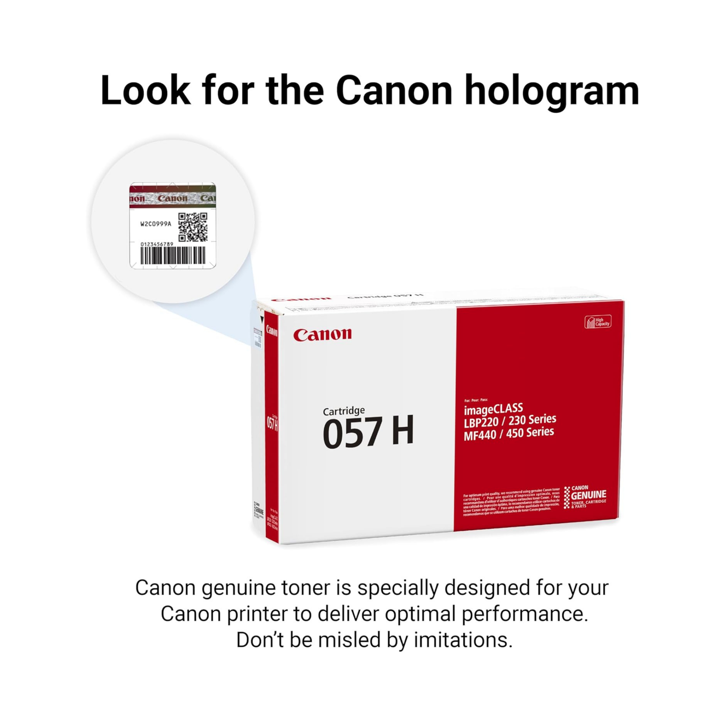 Canon 057H Genuine OEM Black Toner Cartridge – High Yield (3010C001)