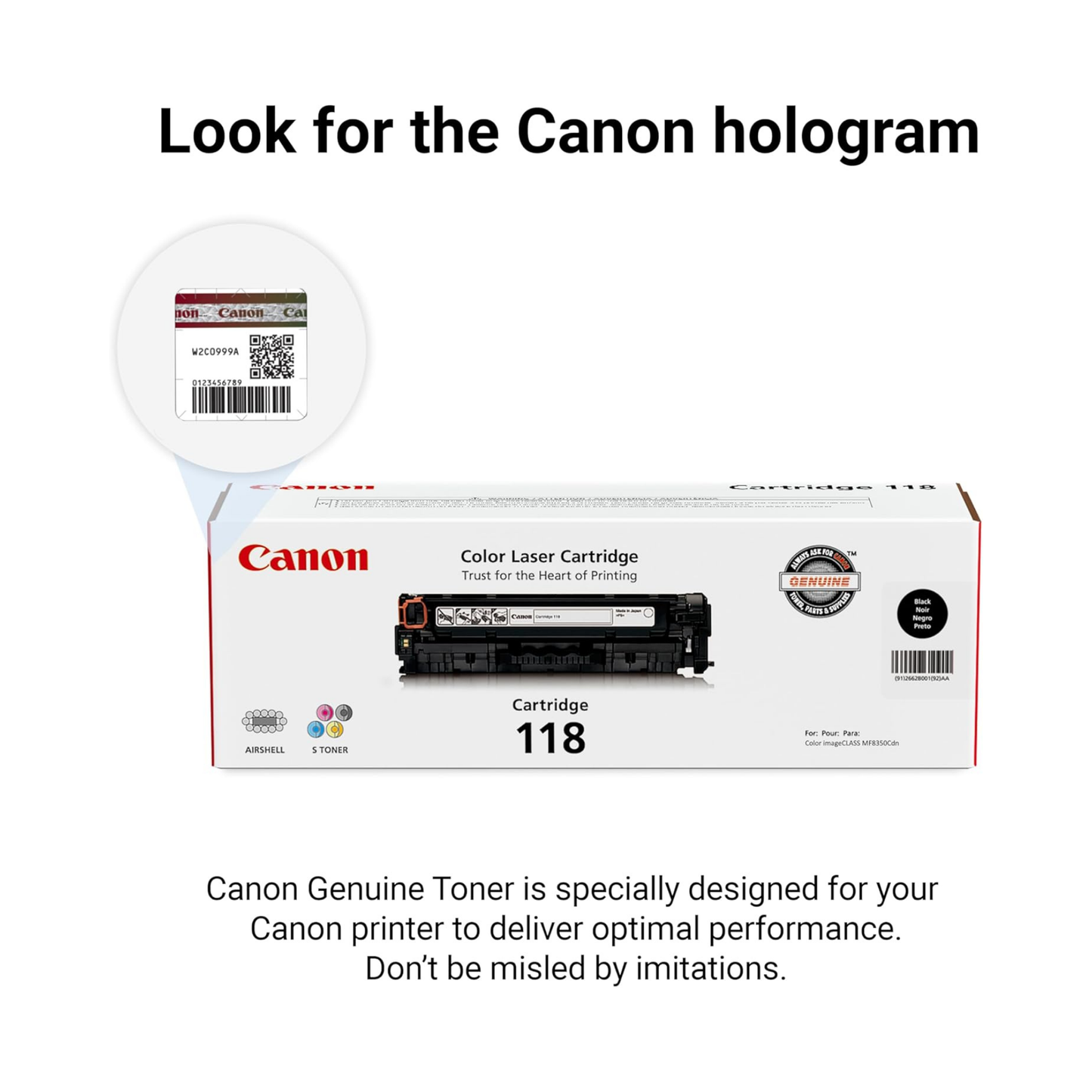 Canon 118 Genuine OEM Toner Set – Black, Cyan, Magenta, Yellow (2662B001-2659B001)