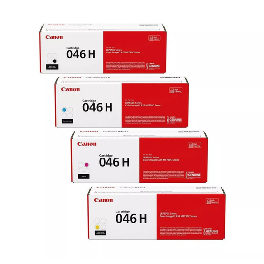 Canon 046H Genuine OEM Toner Set – Black, Cyan, Yellow, Magenta (1254C001-1251C001)