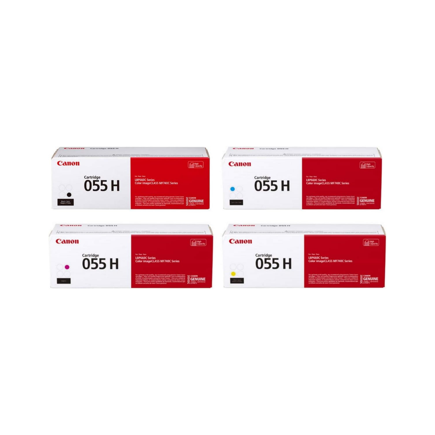 Canon 055H Genuine OEM Toner Set – Black, Cyan, Magenta, Yellow