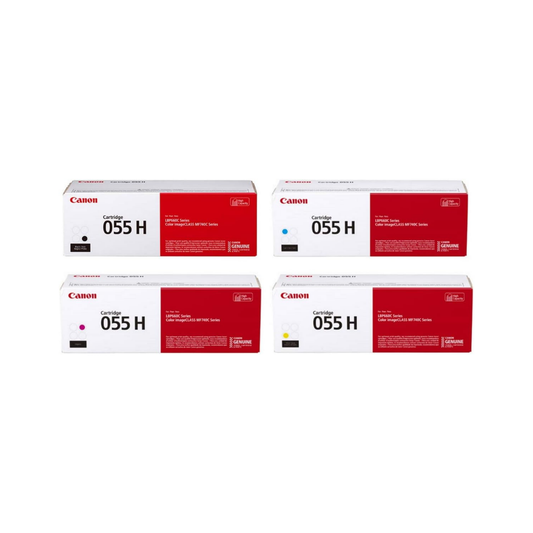 Canon 055H Genuine OEM Toner Set – Black, Cyan, Magenta, Yellow