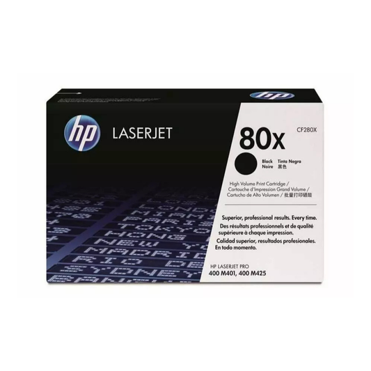 HP 80X Genuine OEM Black Toner Cartridge – High Yield (CF280X)