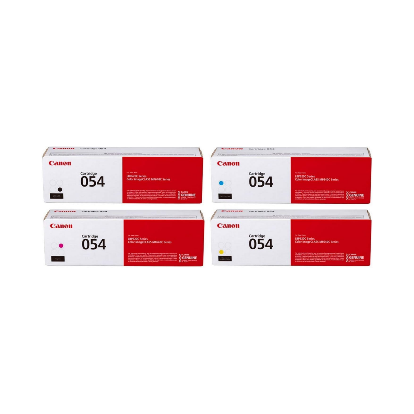 Canon 054 Genuine OEM Toner Set – Black, Cyan, Magenta, Yellow (3024C001-3021C001)
