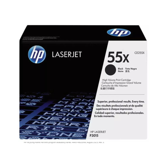 HP 55X Genuine OEM Black Toner Cartridge – High Yield (CE255X)