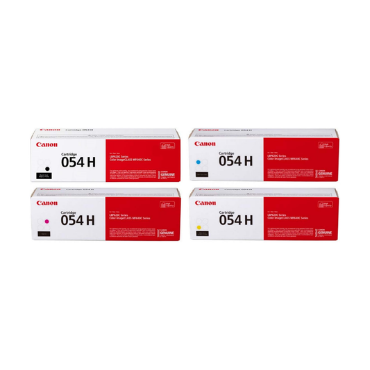 Canon 054H Genuine OEM Toner Set – Black, Cyan, Magenta, Yellow (3028C001-3025C001)