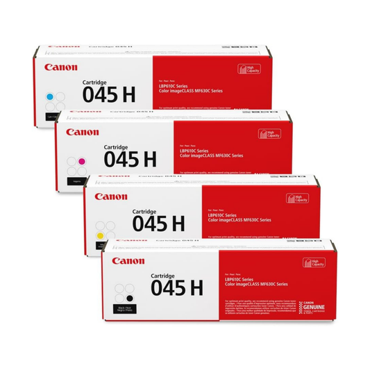 Canon 045H Genuine OEM Toner Set – Black, Cyan, Yellow, Magenta (1246C001-1243C001)