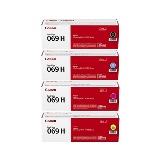 Canon 069H Genuine OEM Toner Set – Black, Cyan, Magenta, Yellow (5098C001-5095C001)