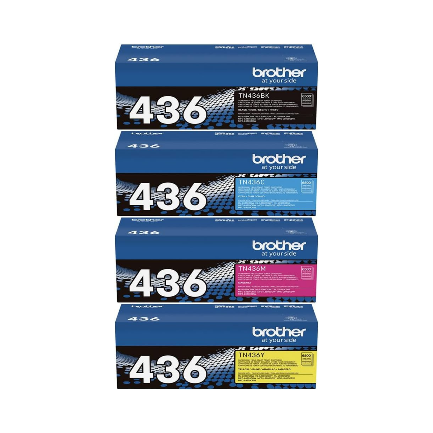 Brother TN-436 Genuine OEM Toner Set – 4-Pack