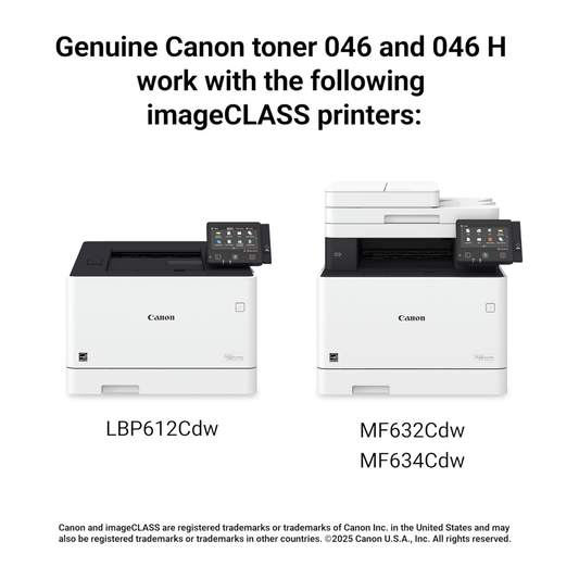 Canon 046H Genuine OEM Toner Set – Black, Cyan, Yellow, Magenta (1254C001-1251C001)