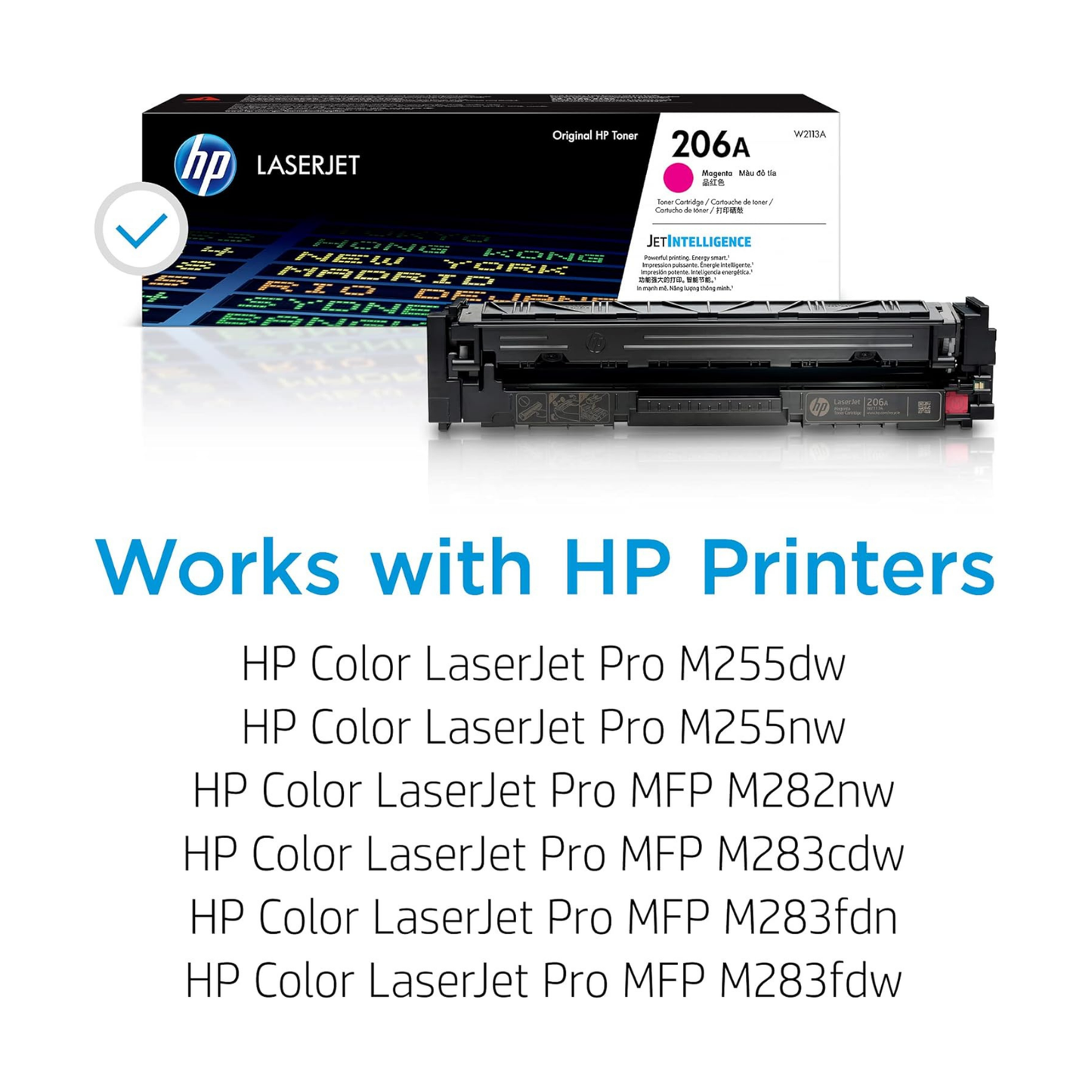 HP 206A Genuine OEM Toner Set – Black, Cyan, Yellow, Magenta (W2110A-W2113A)