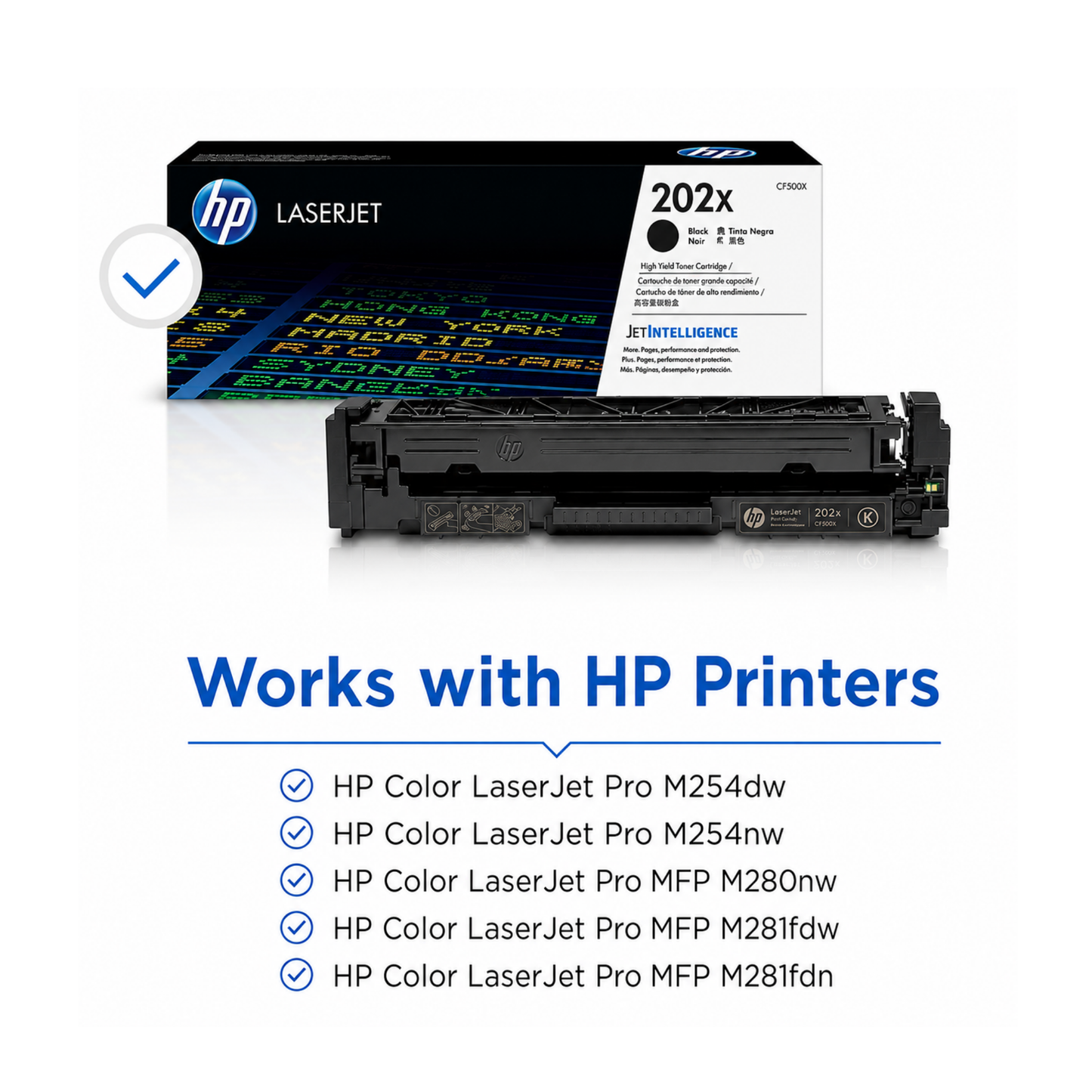 HP 202X Genuine OEM Toner Set – Black, Cyan, Yellow, Magenta (CF500X-CF503X)
