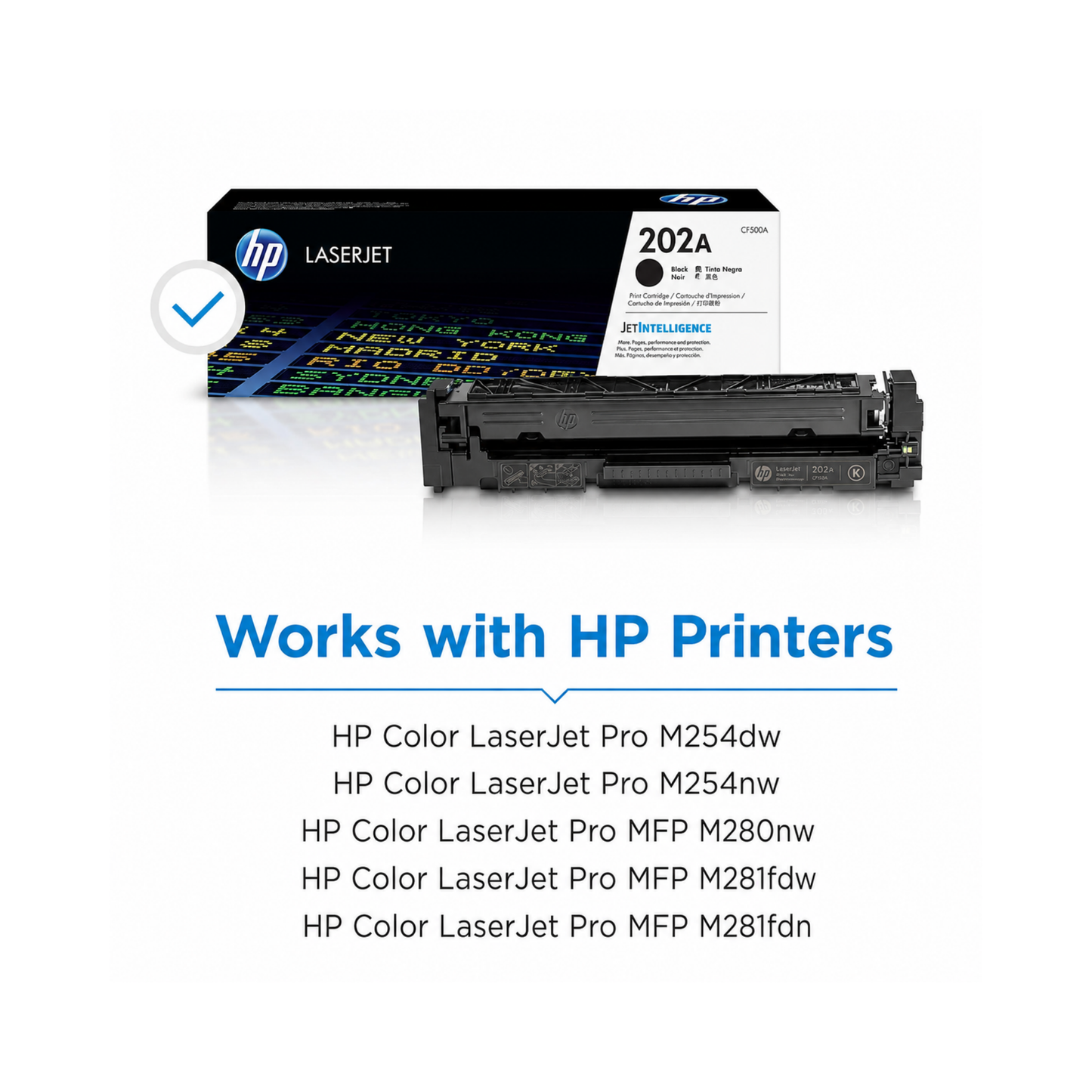 HP 202A Genuine OEM Toner Set – Black, Cyan, Yellow, Magenta (CF500A-CF503A)