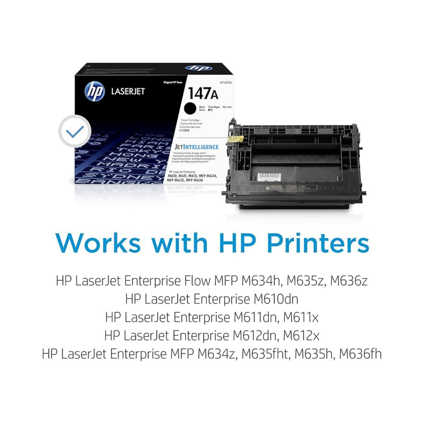 HP 147A Genuine OEM Black Toner Cartridge – Standard Yield (W1470A)