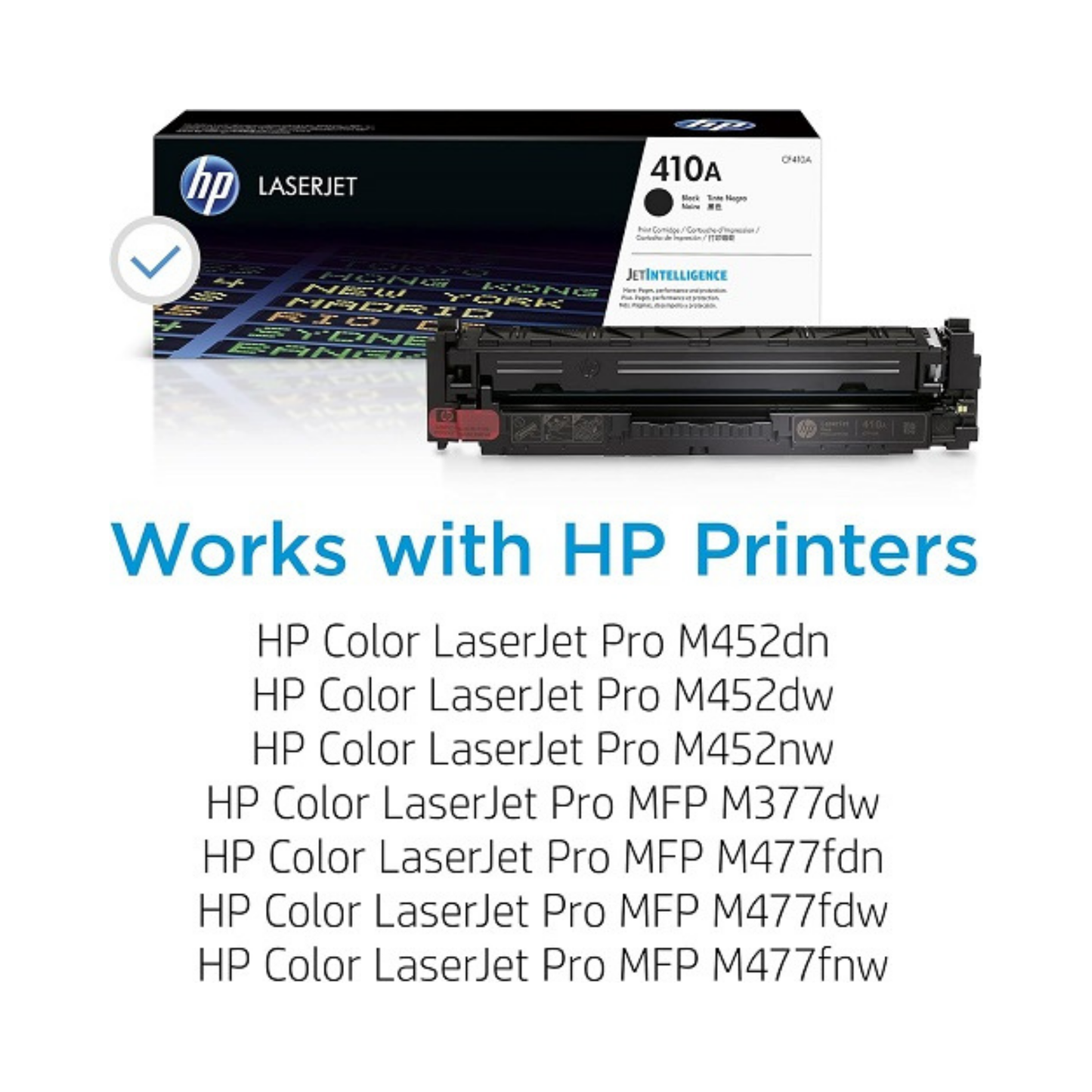 HP 410A Genuine OEM Toner Set – Black, Cyan, Yellow, Magenta (CF410A-CF413A)