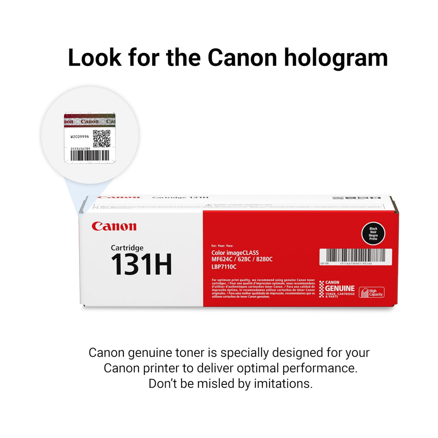 Canon 131H/131 Genuine OEM Toner Set – High Yield Black, Standard Yield Colors