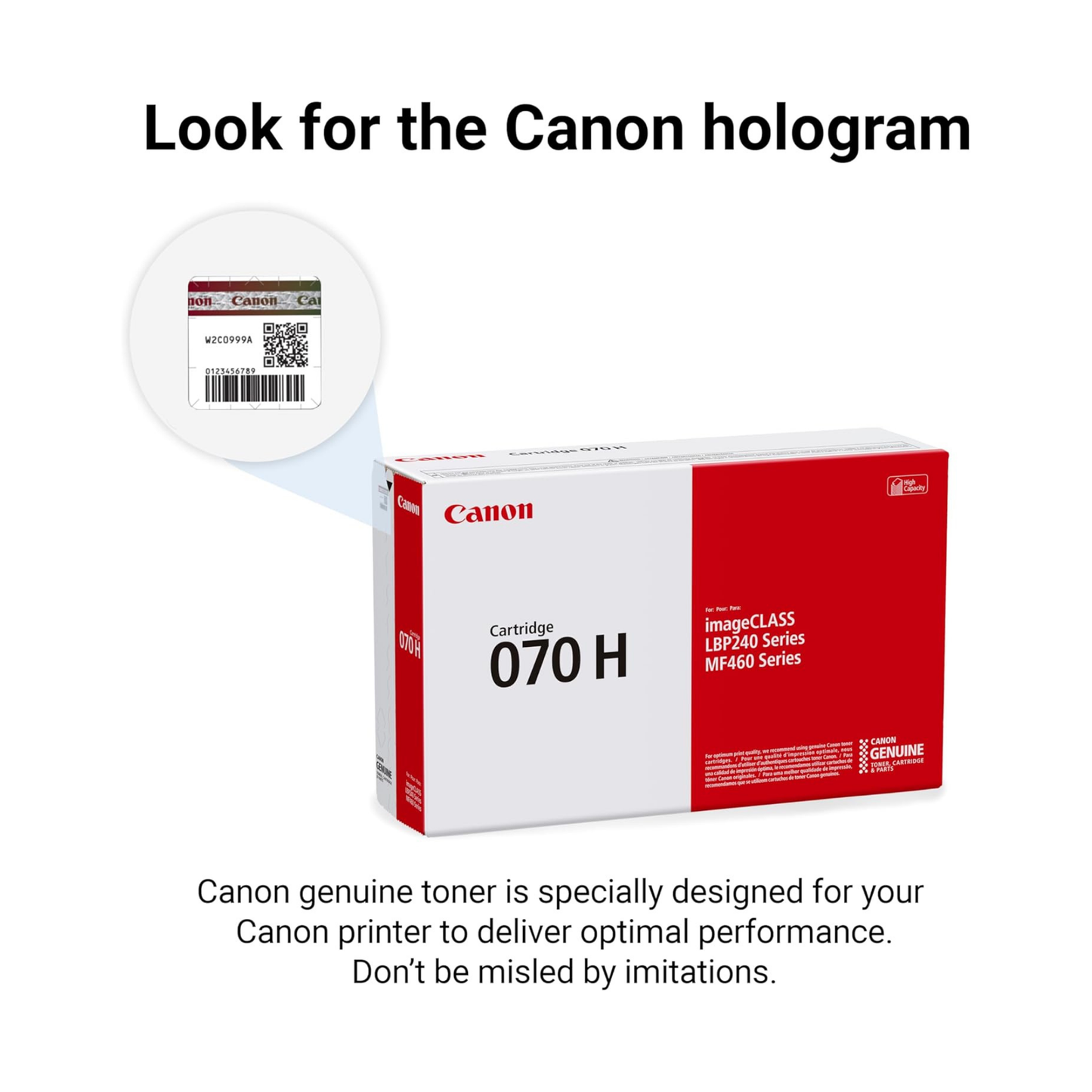 Canon 070H Genuine OEM Black Toner Cartridge – High Yield (5640C001)
