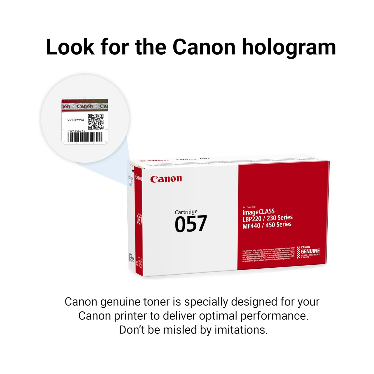 Canon 057 Genuine OEM Black Toner Cartridge – Standard Yield (3009C001)