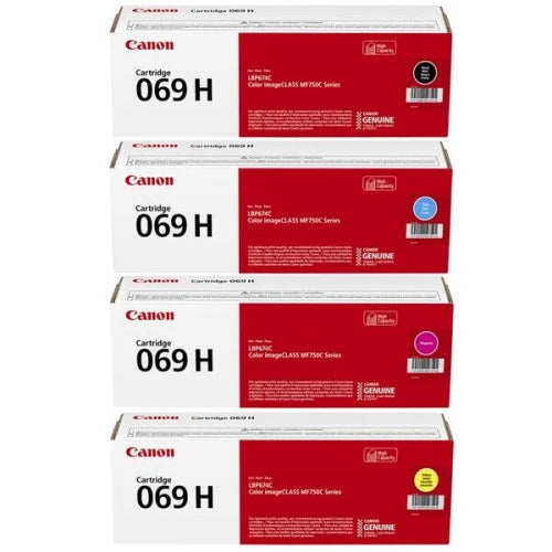Canon 069H Genuine Original Toner Set (Black, Cyan, Magenta, Yellow) – High Yield